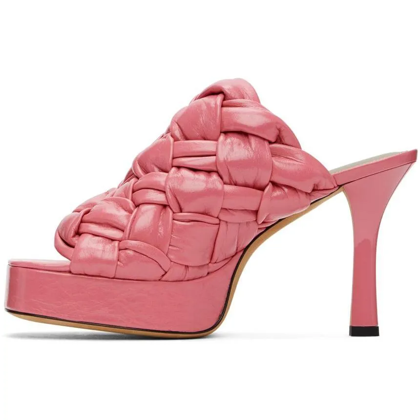Bottega Veneta Pink Board Heeled Sandals
