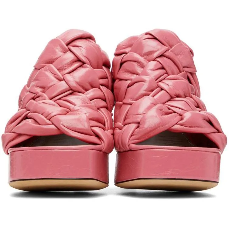 Bottega Veneta Pink Board Heeled Sandals