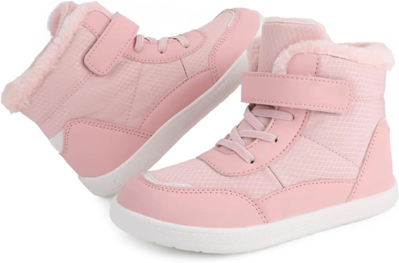 Boys Girls Barefoot Winter Boots With Wide Toe Box Slip Drop Sole Ankle Winter Snow Boots For Toddler//Big Boys Shoes 5