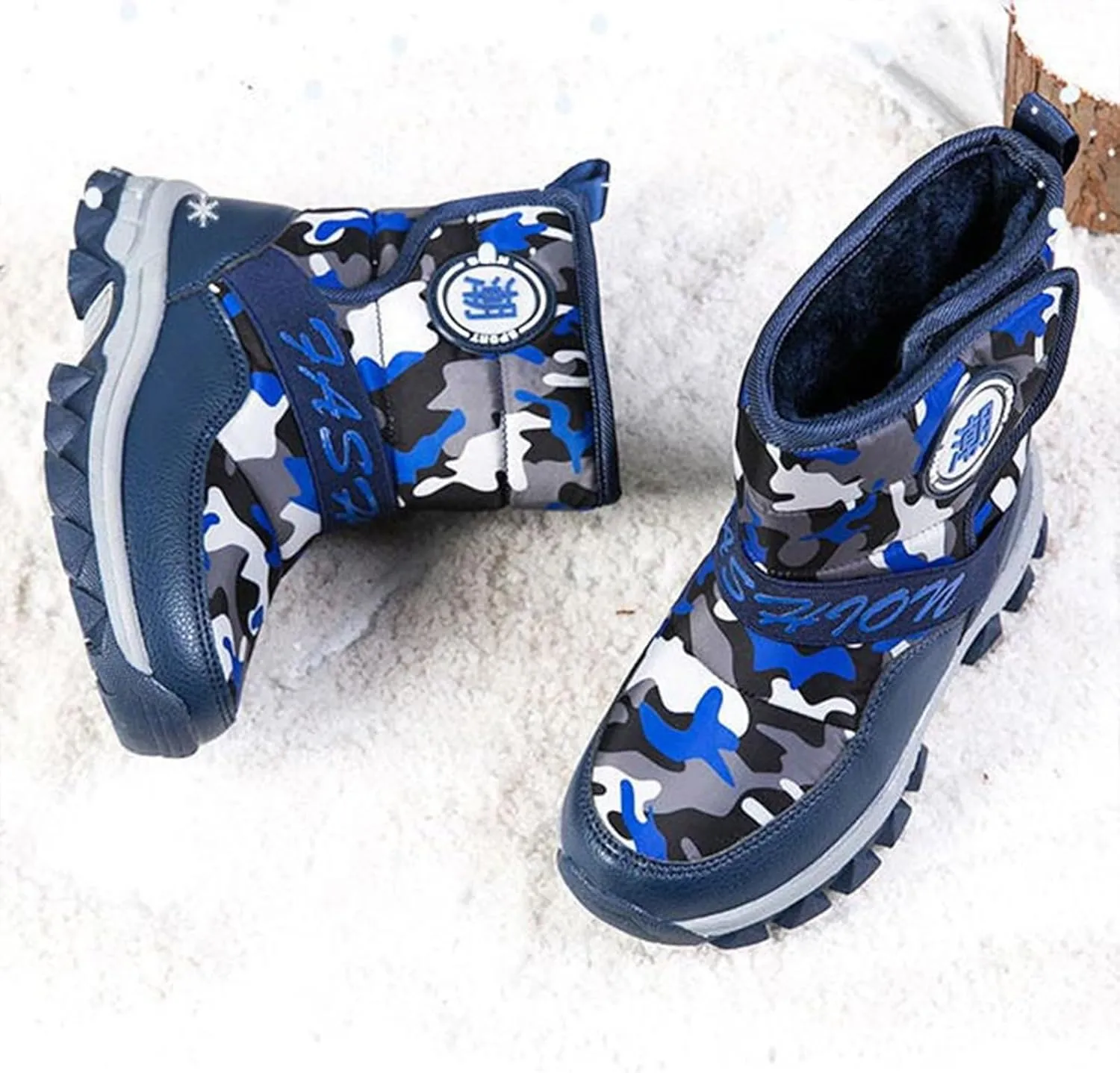 Boys Snow Boots Outdoor Waterproof Winter Kids Shoes Non Slip Mid Calf Winter Shoes Children Snow Boots For Boys