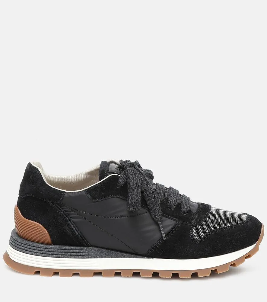 Brunello Cucinelli Embellished suede sneakers