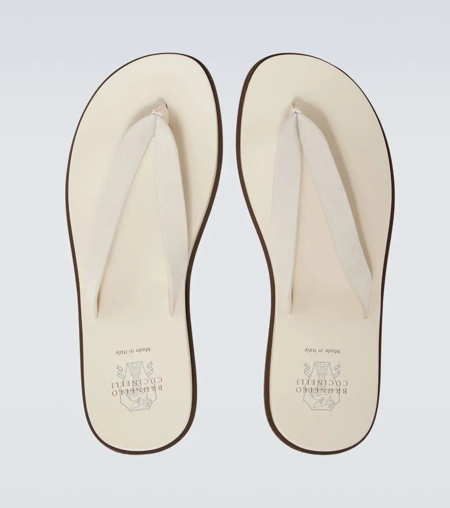 Brunello Cucinelli Leather thong sandals