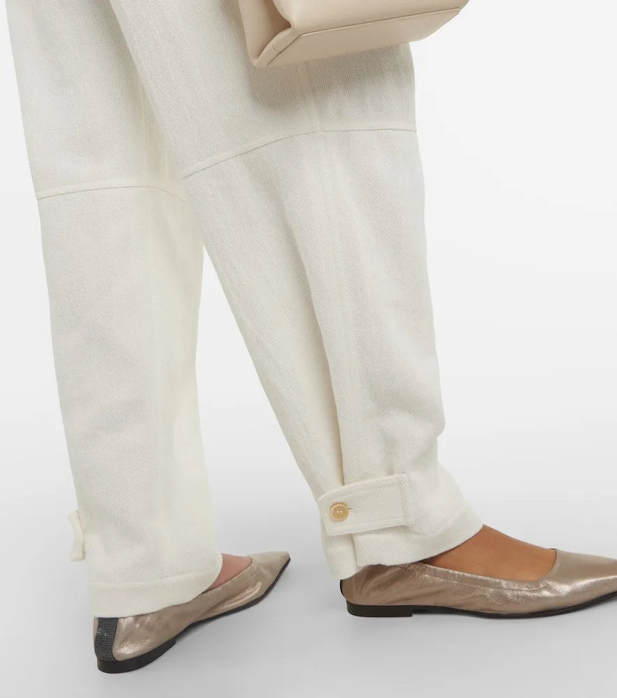 Brunello Cucinelli Metallic leather ballet flats