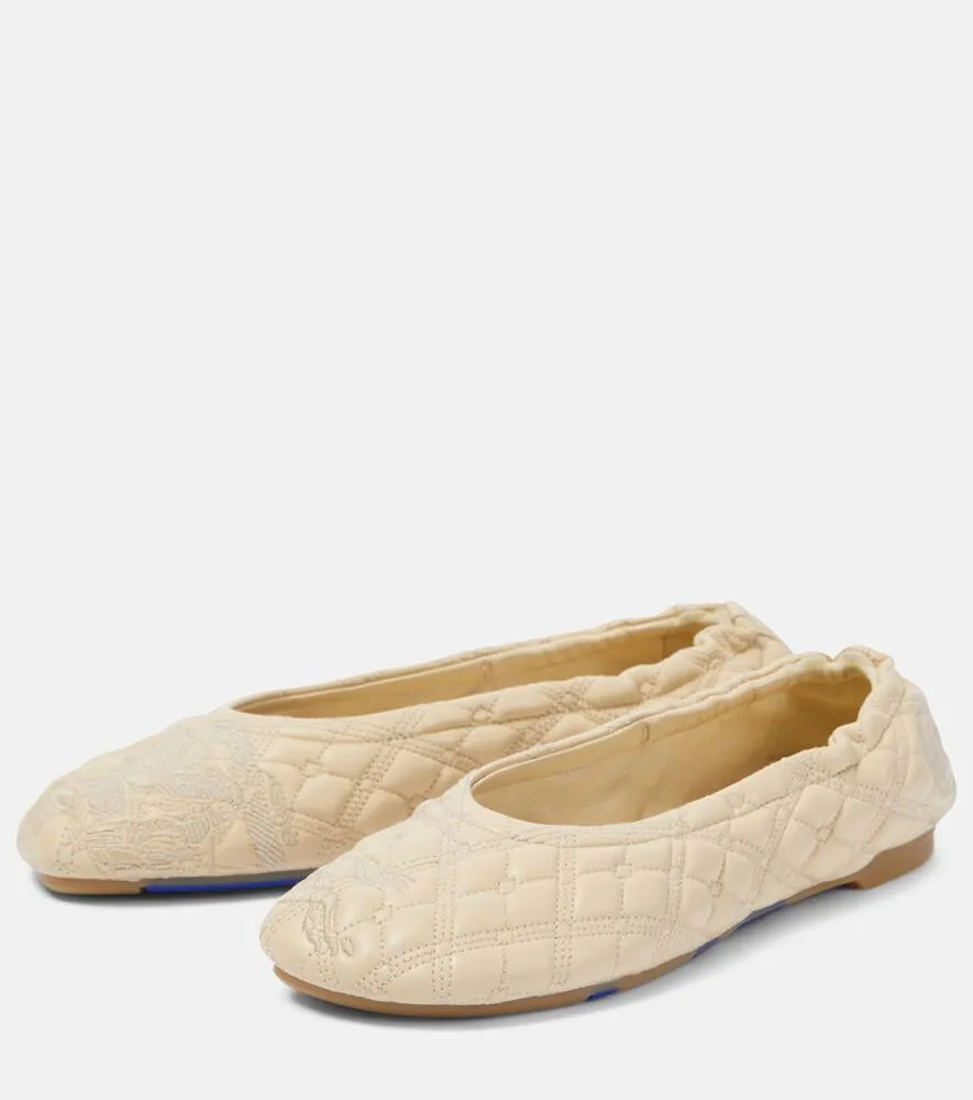 Burberry EKD quilted leather ballet flats