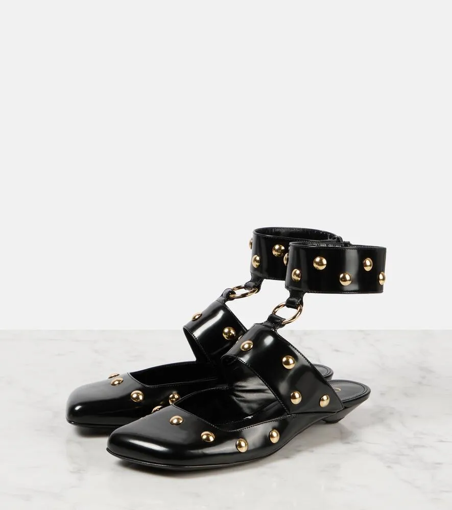 Chloe Jade studded leather flats