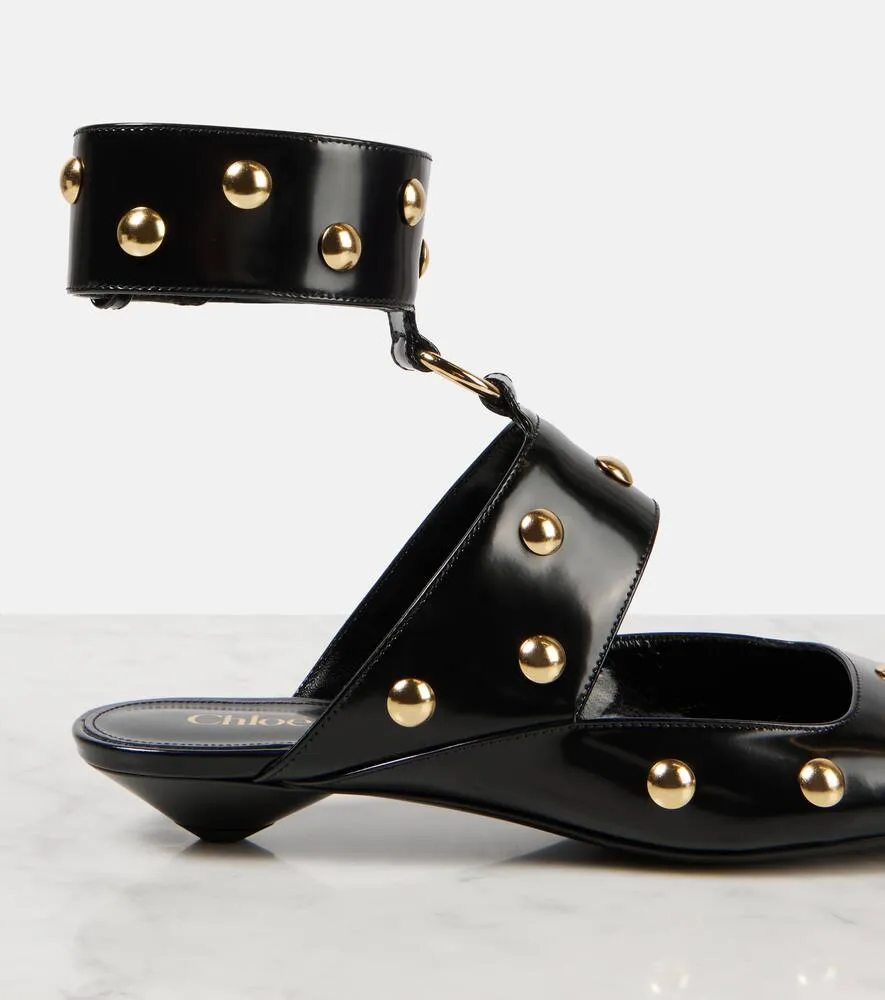 Chloe Jade studded leather flats