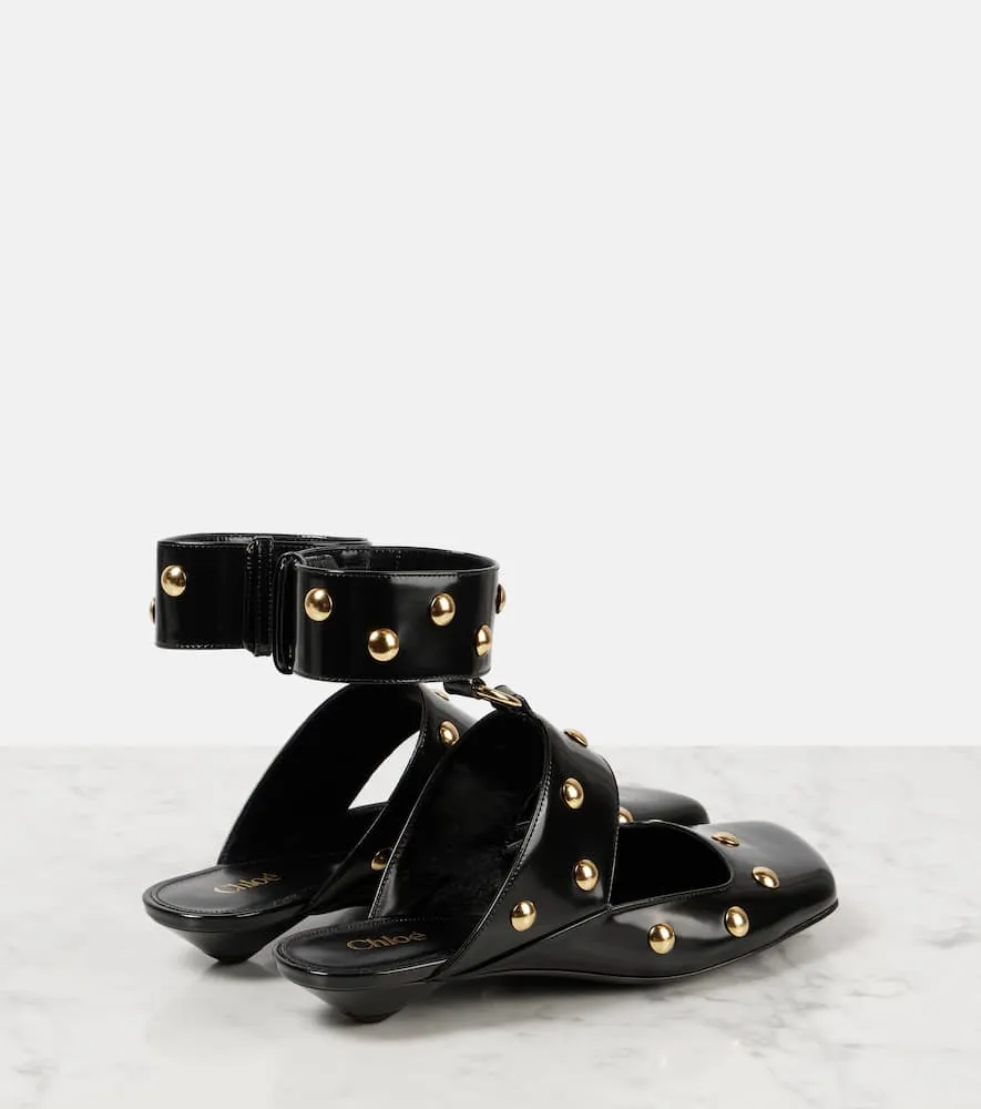Chloe Jade studded leather flats
