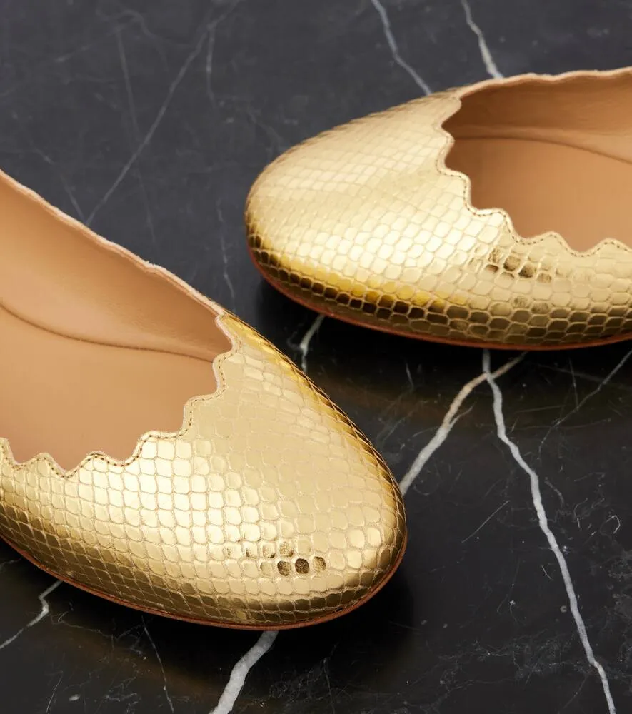 Chloe Lauren croc-effect leather ballet flats