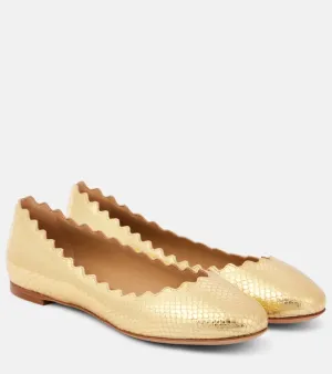 Chloe Lauren croc-effect leather ballet flats