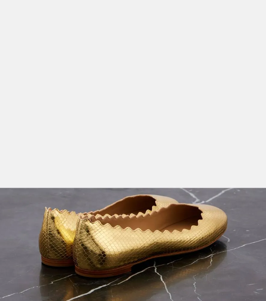 Chloe Lauren croc-effect leather ballet flats