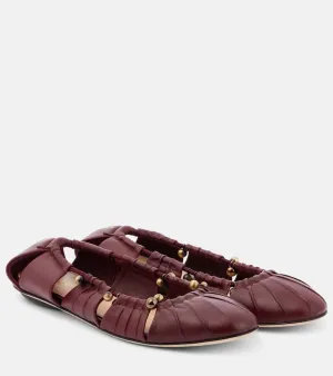 Chloe Luna cutout leather ballet flats
