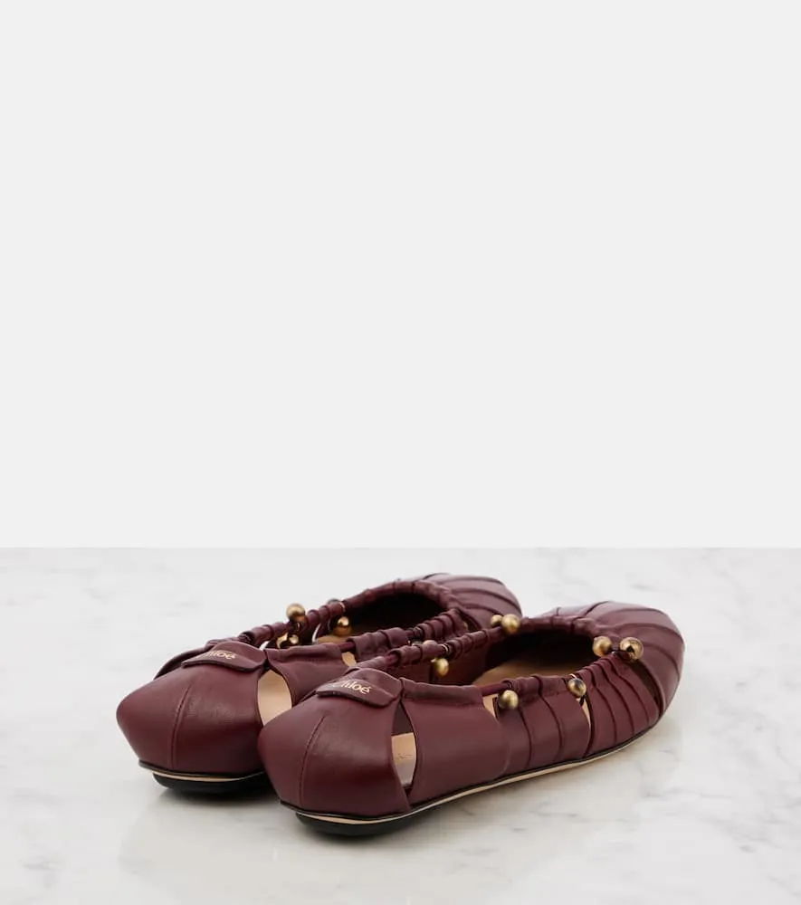 Chloe Luna cutout leather ballet flats