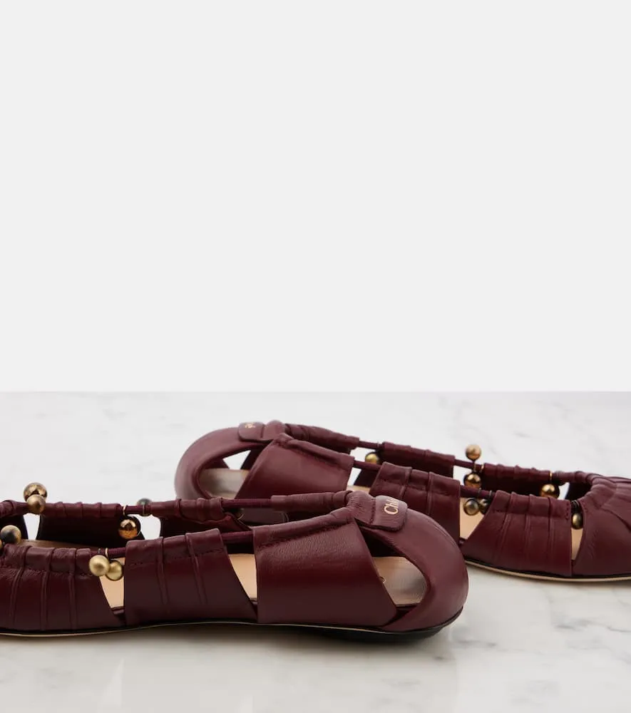Chloe Luna cutout leather ballet flats