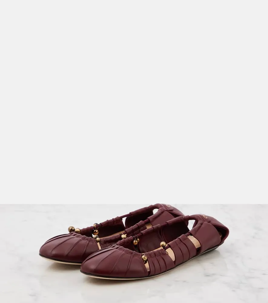 Chloe Luna cutout leather ballet flats