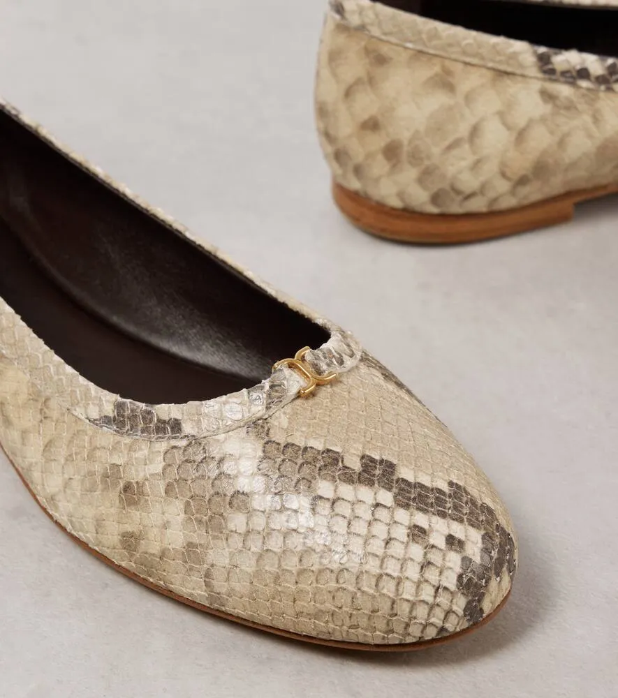 Chloe Marcie snake-effect leather ballet flats