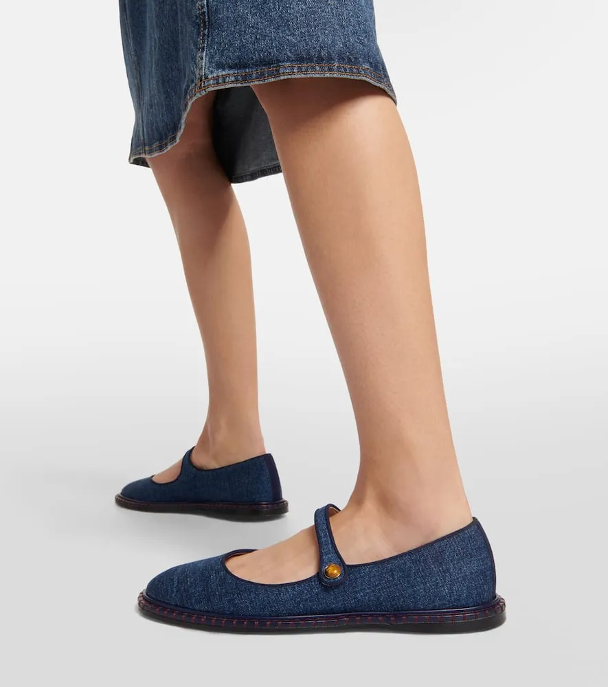 Chloe Rubie denim ballet flats