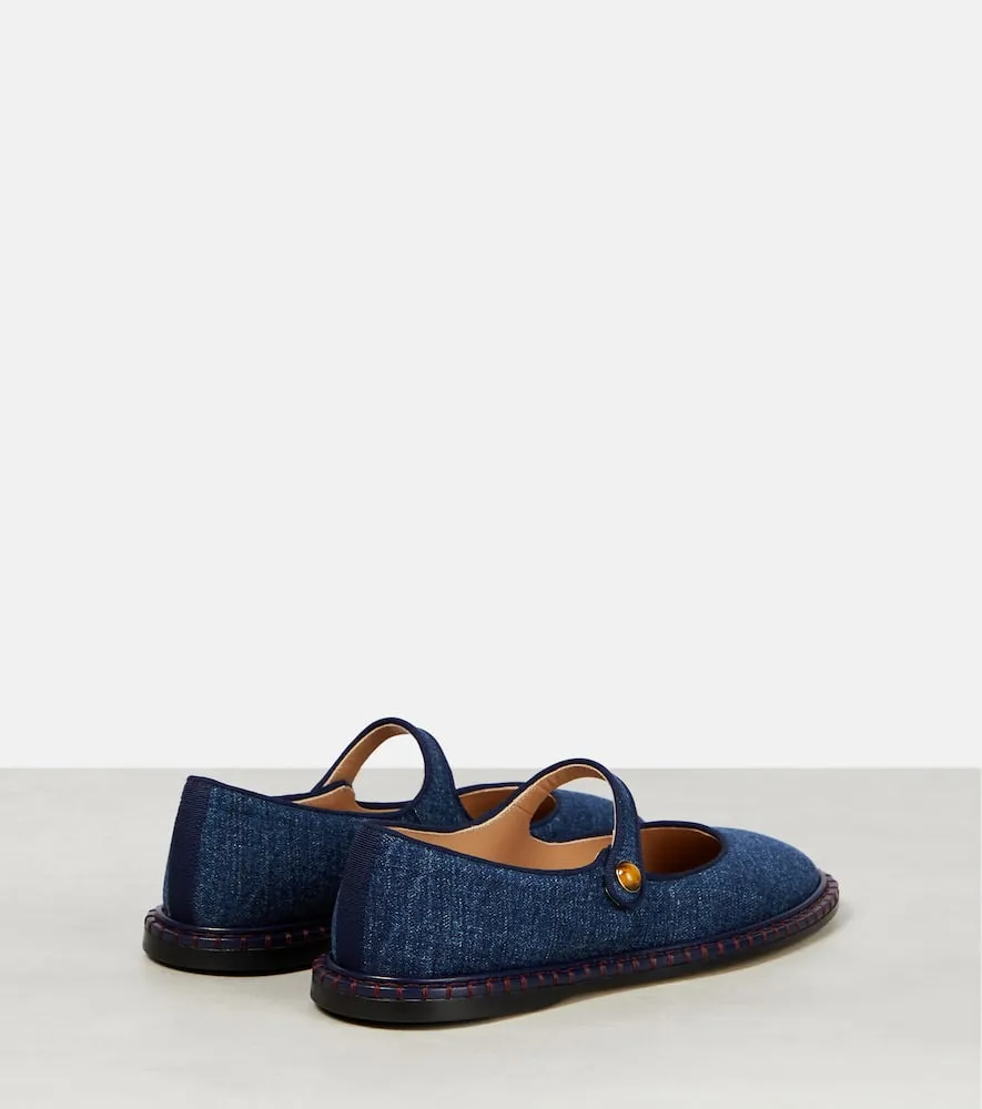 Chloe Rubie denim ballet flats