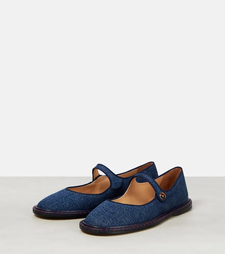 Chloe Rubie denim ballet flats