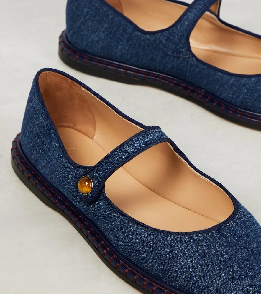 Chloe Rubie denim ballet flats