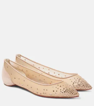 Christian Louboutin Follies Strass mesh ballet flats