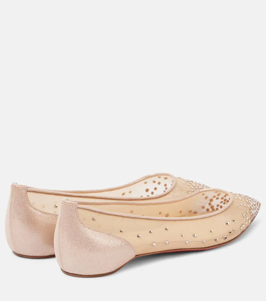 Christian Louboutin Follies Strass mesh ballet flats