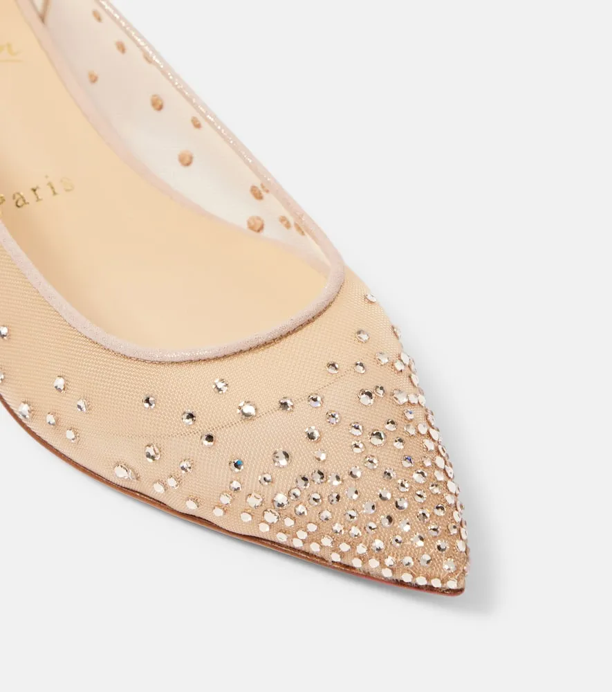 Christian Louboutin Follies Strass mesh ballet flats