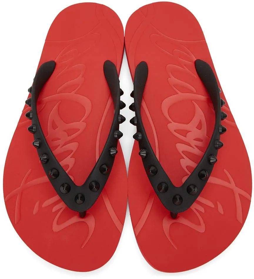 Christian Louboutin Red Loubi Flip Thong Sandals