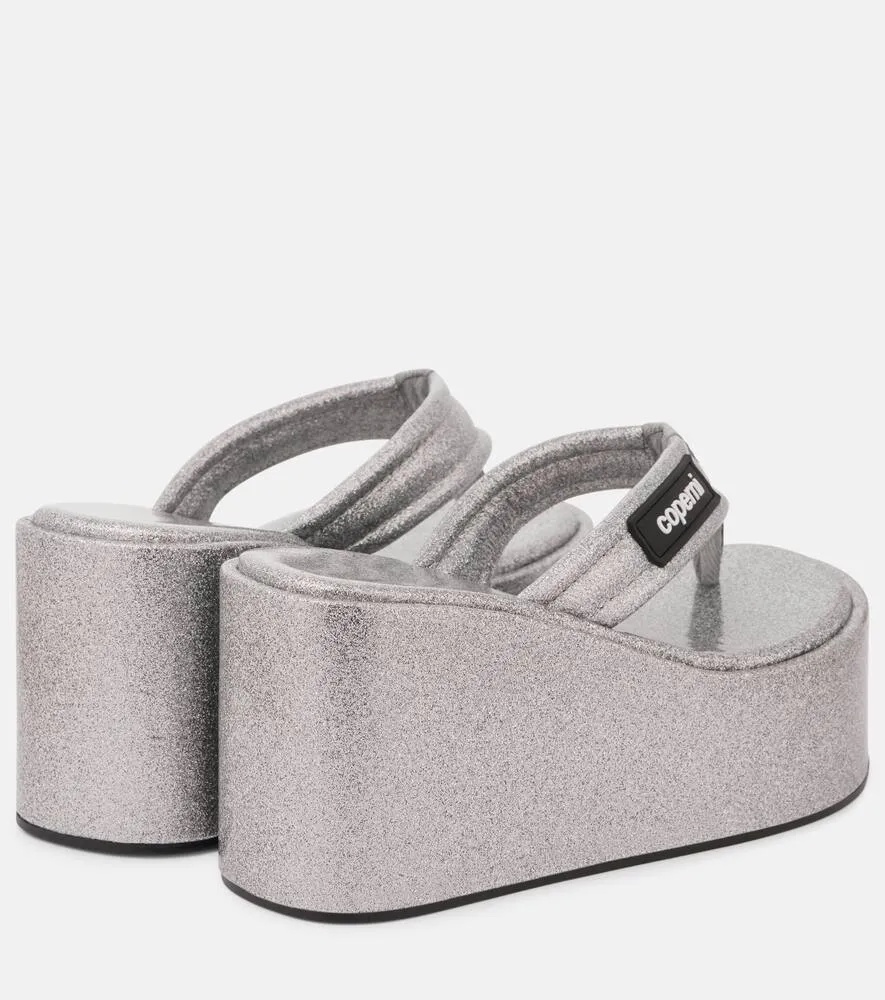Coperni Glitter wedge thong sandals
