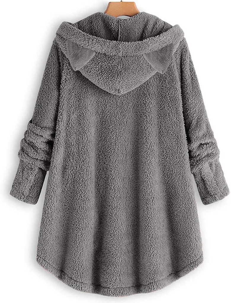 COTECRAM Winter Coats for Women 2023 Fashion Plus Size Sharpa Jacke Button Down Fleece Jacket Fuzzy Warm Hoodie Outwear