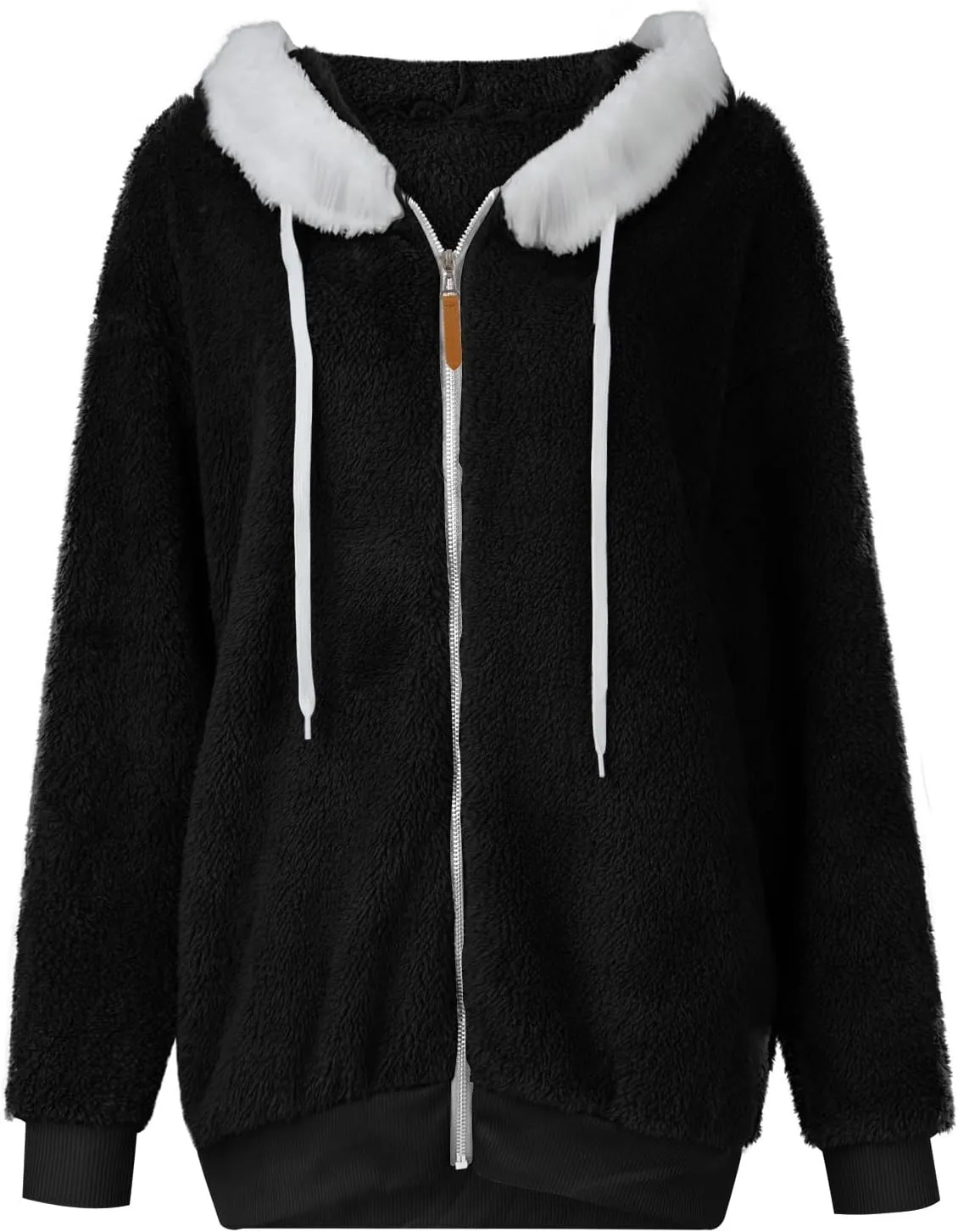 COTECRAM Women's 2023 Winter Warm Sherpa Lined Coat Fashion Plus Size Fleece Jackets Zip Up Hoodies Plush Sweatshirt Outwear