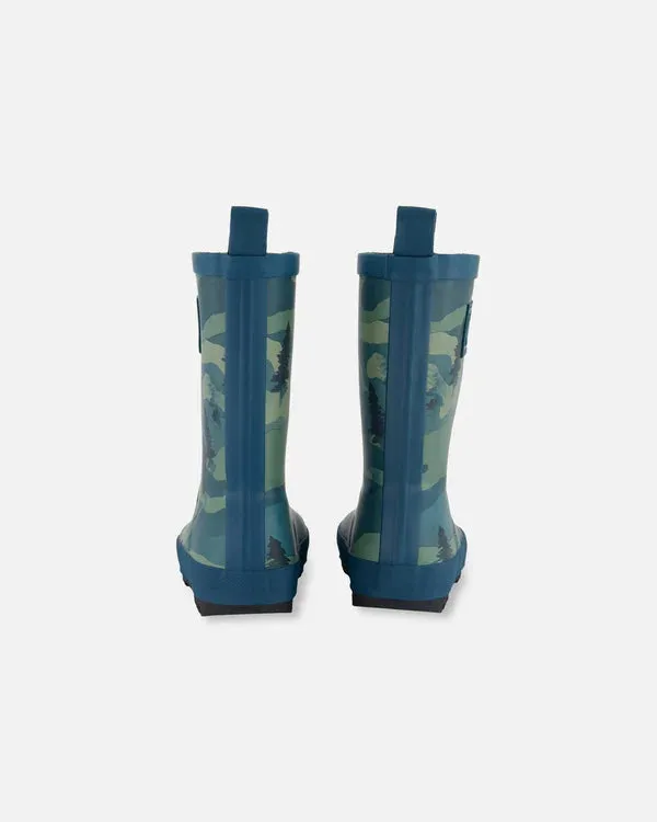 Deux Par Deux Boys Rain Boots   G30WB10   Printed Camo