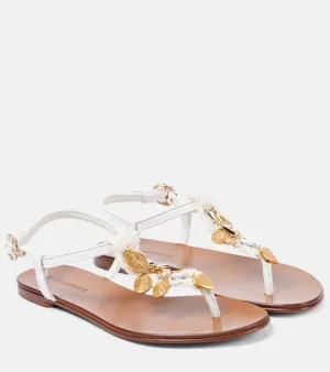 Dolce&Gabbana Embellished leather thong sandals
