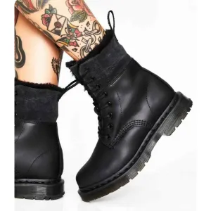 Dr Martens Kolbert Snowplow Waxy Faux Fur Waterproof Boots Size 6 New