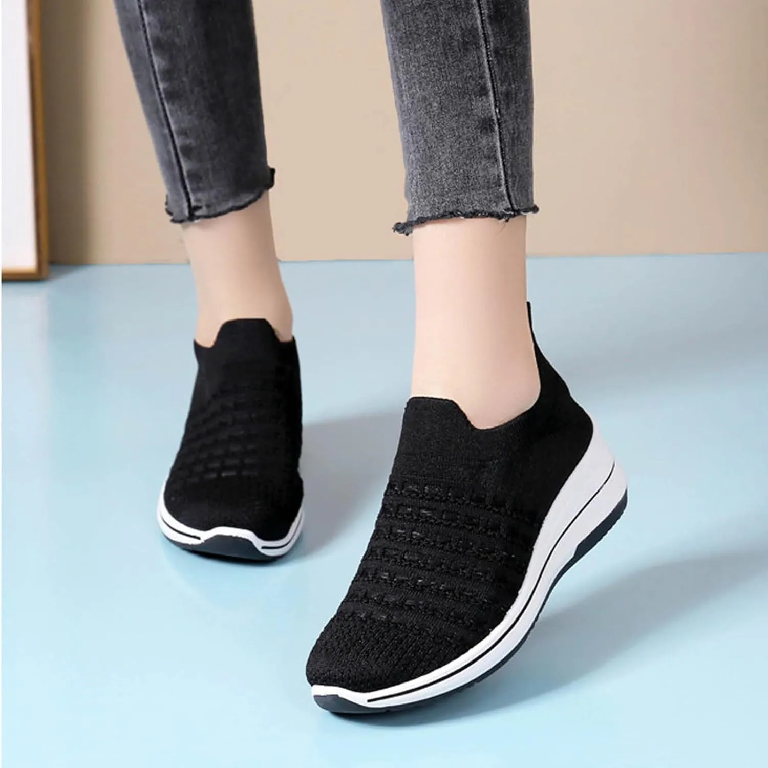 Fashion Sneakers for Women 2024,Women Walking Shoes with Arch Support, Breathable Gym Jogging Running Tennis Shoes Orthotic Platform Sneakers Plantar Fasciitis Tennis Shoes Wide