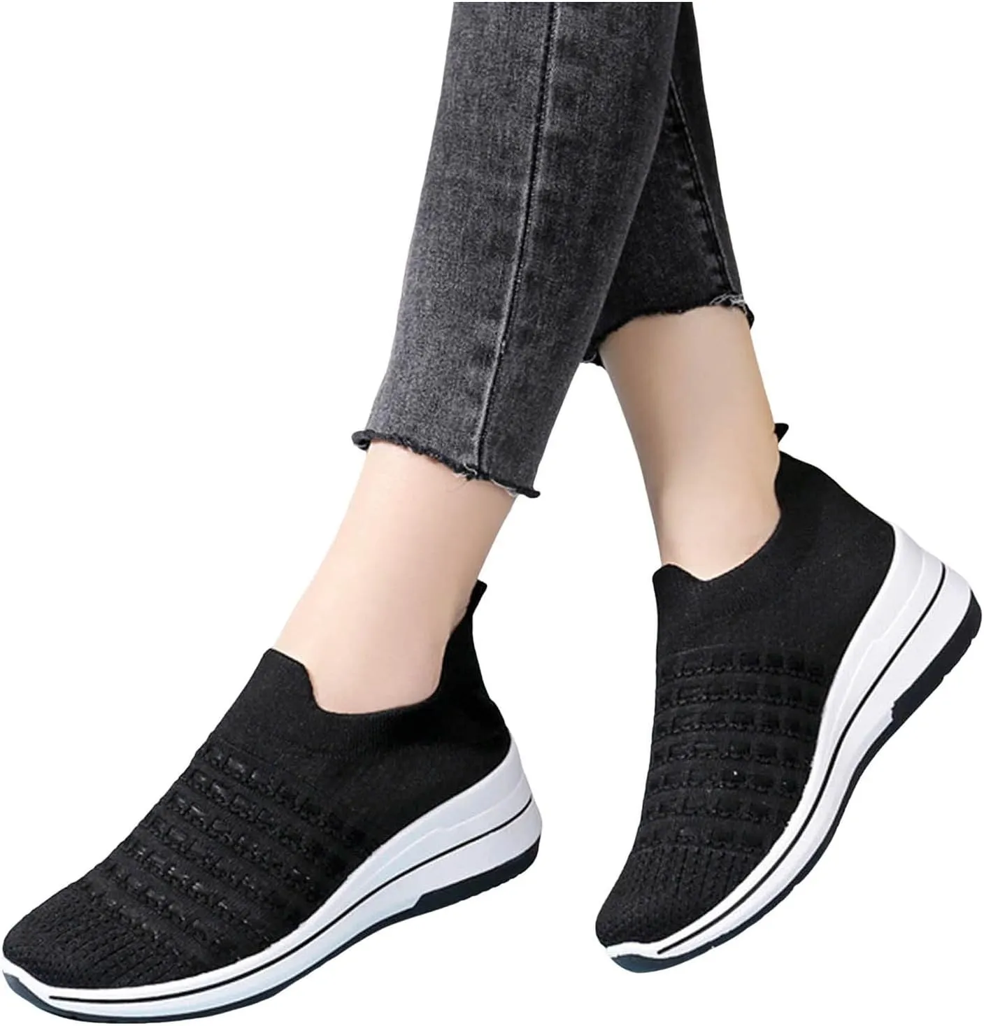 Fashion Sneakers for Women 2024,Women Walking Shoes with Arch Support, Breathable Gym Jogging Running Tennis Shoes Orthotic Platform Sneakers Plantar Fasciitis Tennis Shoes Wide