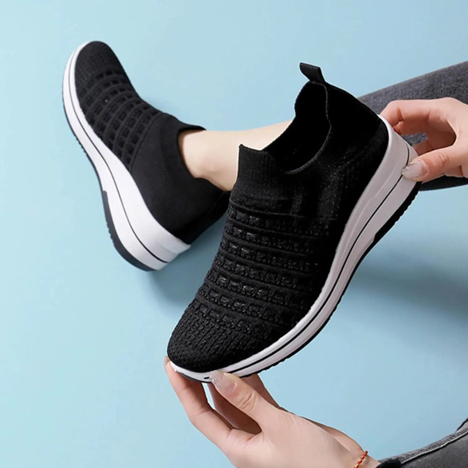 Fashion Sneakers for Women 2024,Women Walking Shoes with Arch Support, Breathable Gym Jogging Running Tennis Shoes Orthotic Platform Sneakers Plantar Fasciitis Tennis Shoes Wide