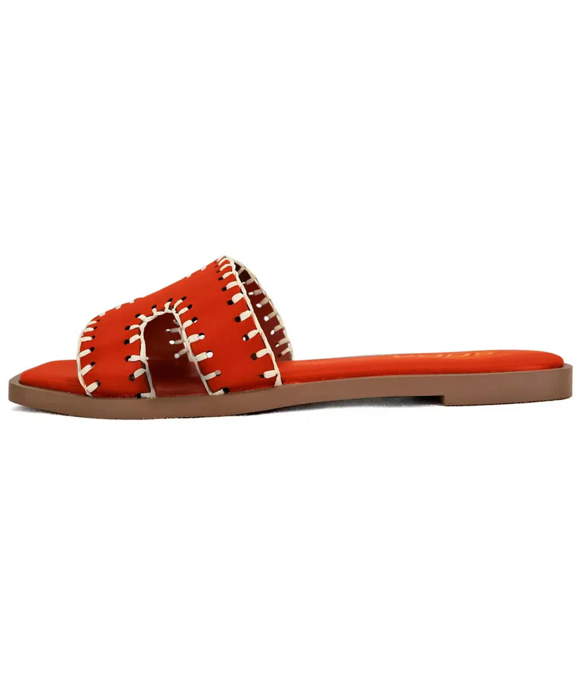Finity Slip On Sandals in Orange
