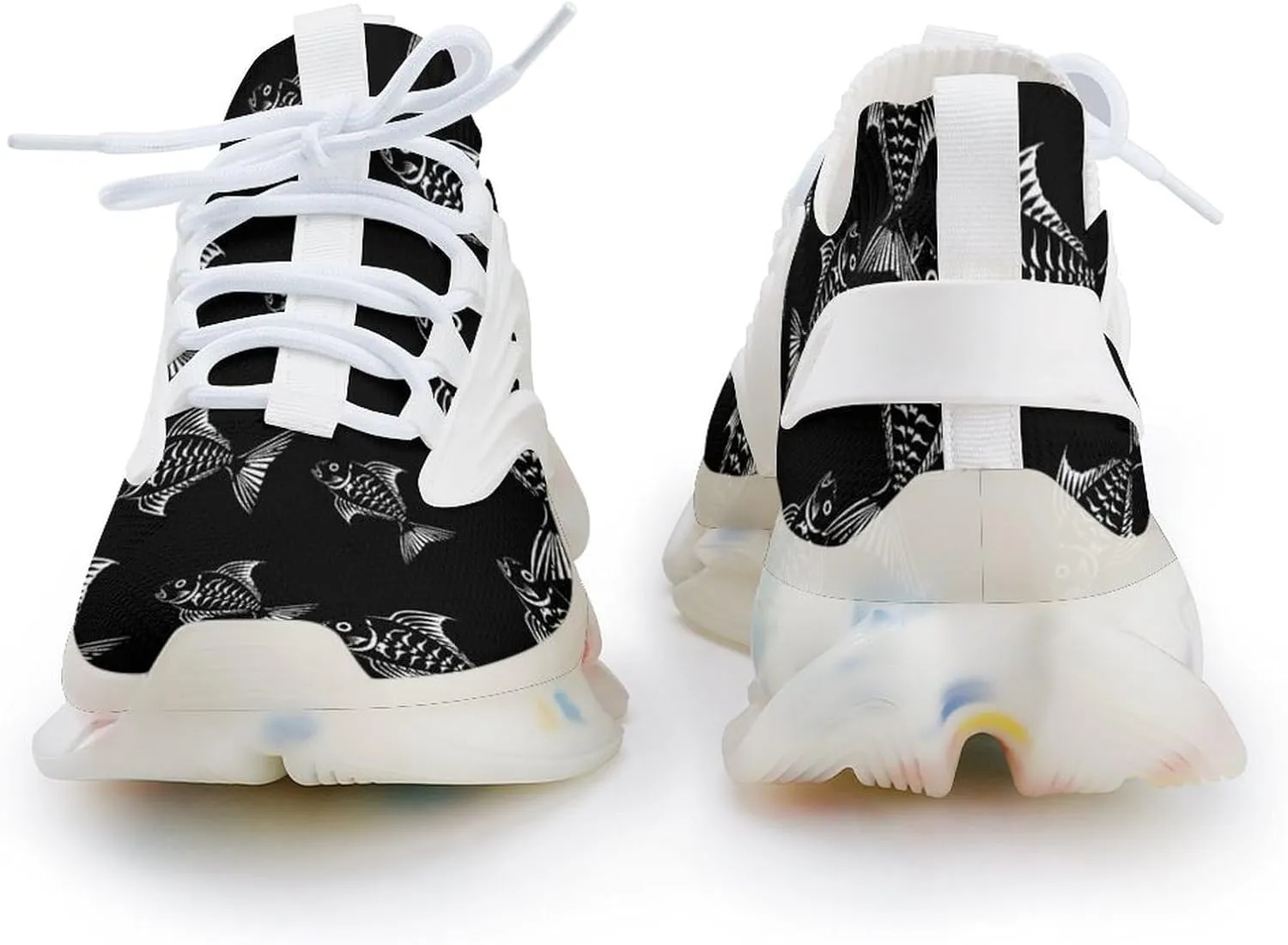 Fish Skeleton Bones Creature Mens Sneakers Running Shoes Lightweight Athletic Shoes for Jogging Walking Gym