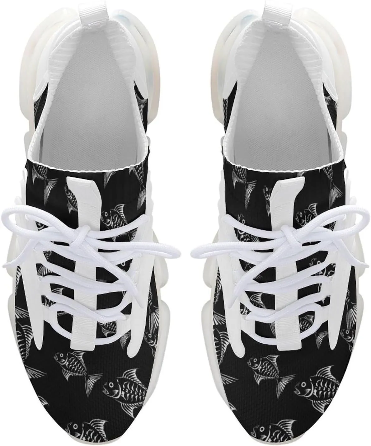 Fish Skeleton Bones Creature Mens Sneakers Running Shoes Lightweight Athletic Shoes for Jogging Walking Gym
