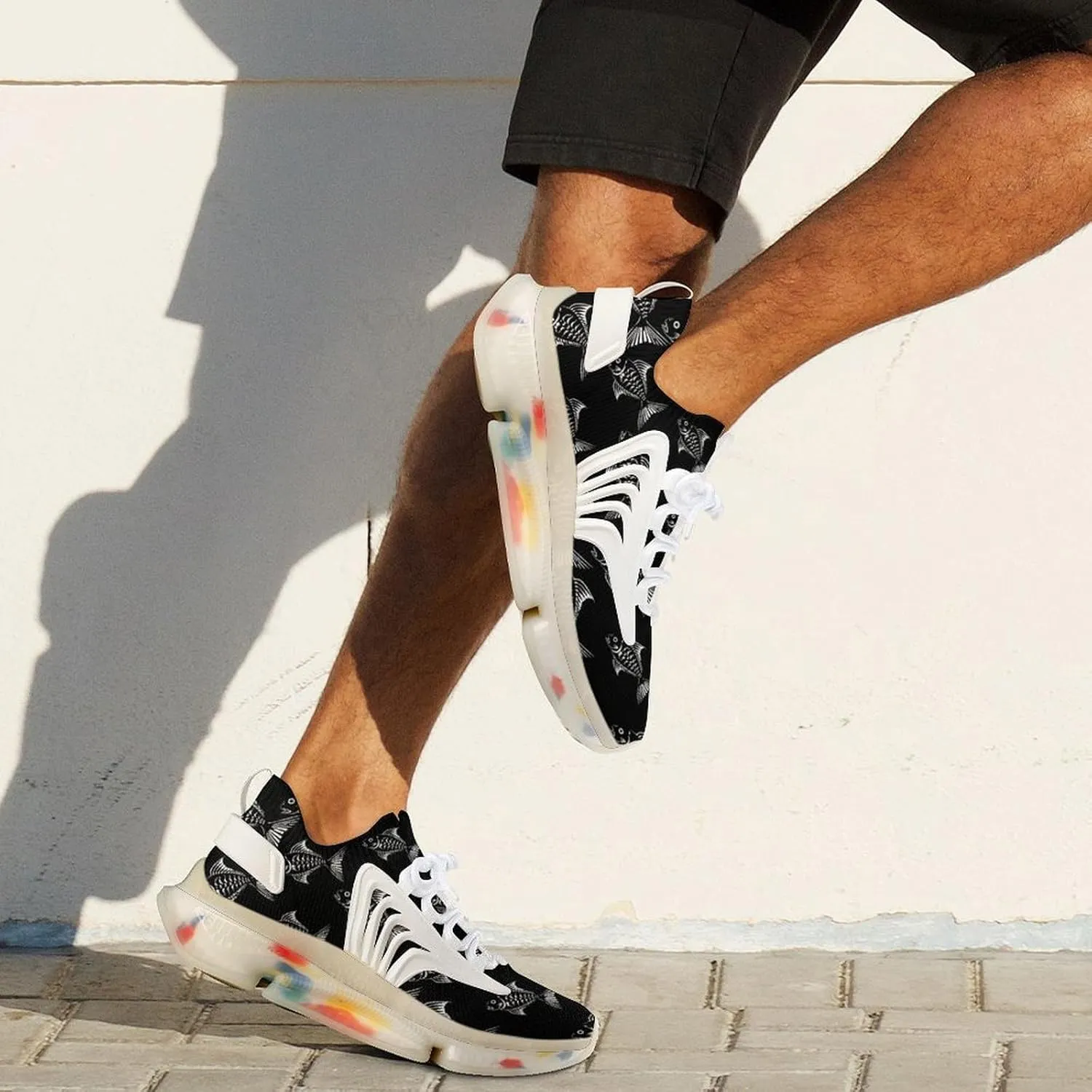 Fish Skeleton Bones Creature Mens Sneakers Running Shoes Lightweight Athletic Shoes for Jogging Walking Gym