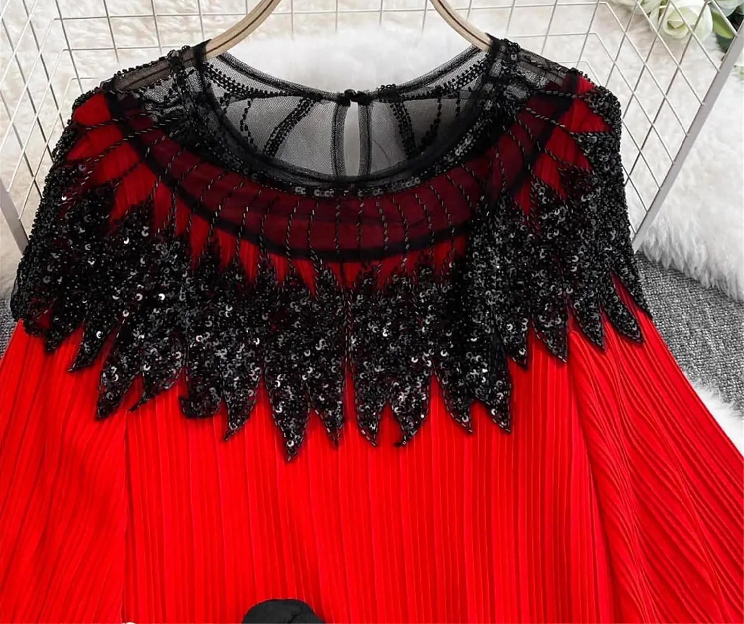 French Lace Up Long Sleeve O Neck Dress Chic Fashion A-Line Women Dress