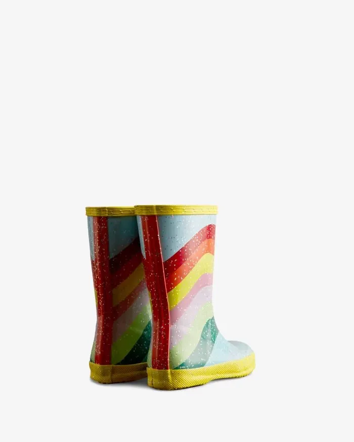 Hunter Little Kids Original First Classic Rainbow Glitter Sky Boot