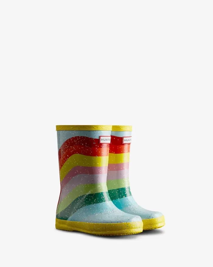 Hunter Little Kids Original First Classic Rainbow Glitter Sky Boot