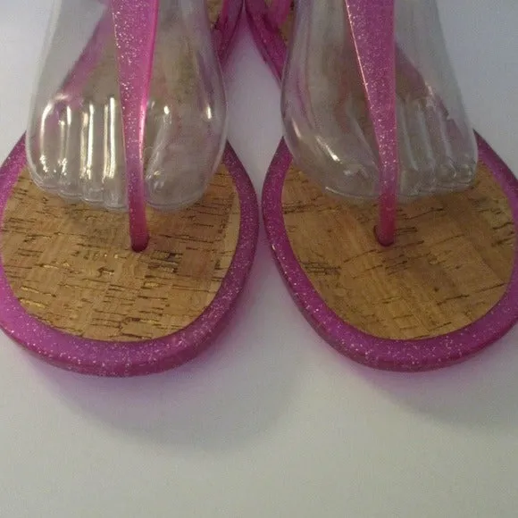 Kate Spade - Adorable Pink Jelly Glitter Thong Sandals