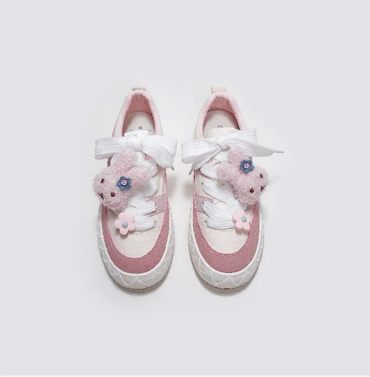 Kawaii Pink Retro Low Top Canvas Shoes