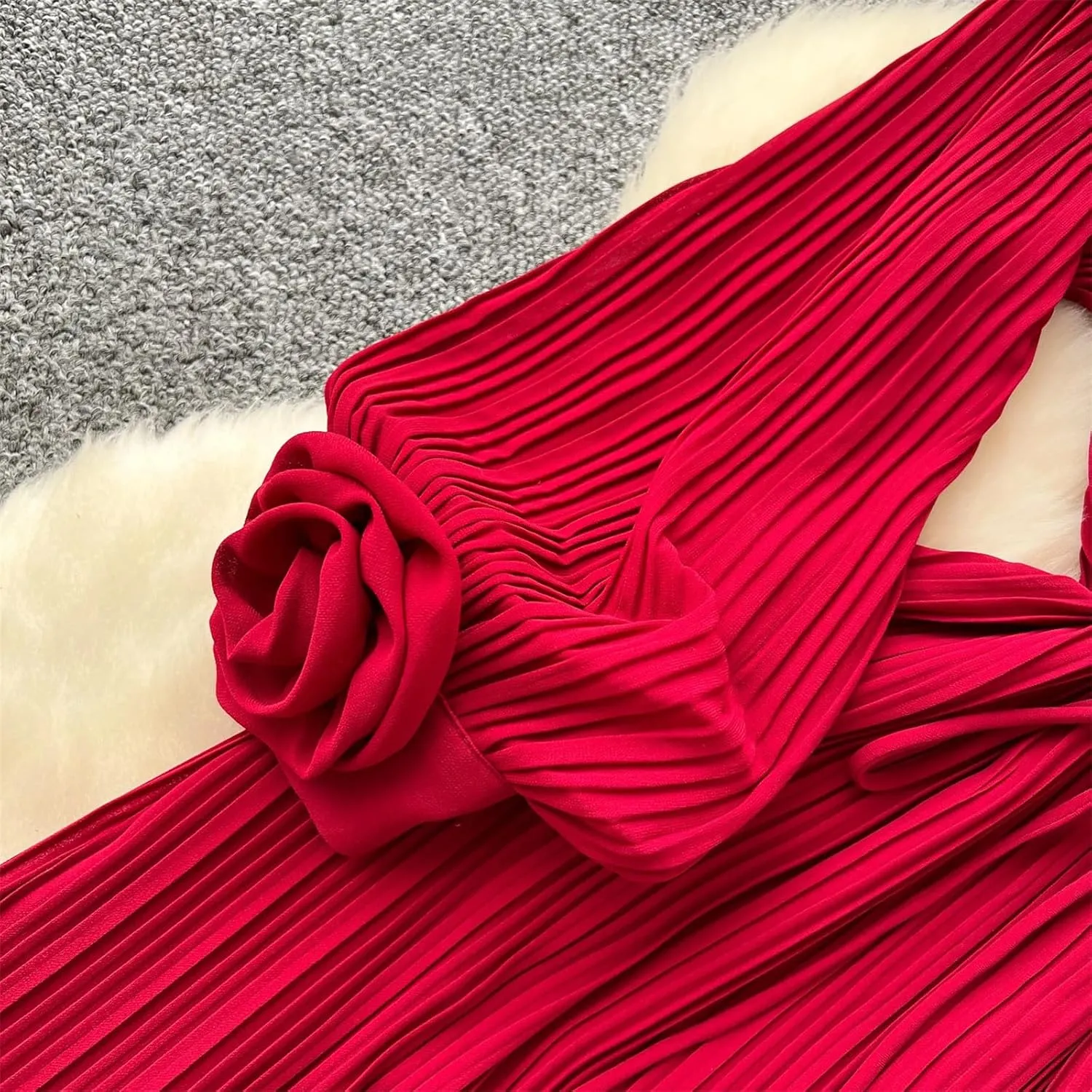 Korean Fashion Women Dresss Vintage Floral Mesh Elegant Slim Long Dress