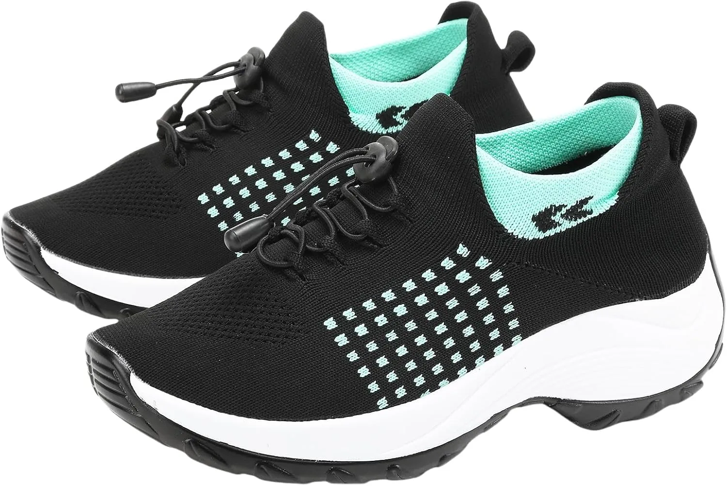 Kubbon Women Footwear Non Slip Slip on Sock Sneakers Arch Support Walking Shoes Lightweight Mesh Sneakers Antiskid Wedge Running Footwear for Plantar Fasciitis