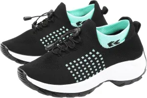 Kubbon Women Footwear Non Slip Slip on Sock Sneakers Arch Support Walking Shoes Lightweight Mesh Sneakers Antiskid Wedge Running Footwear for Plantar Fasciitis