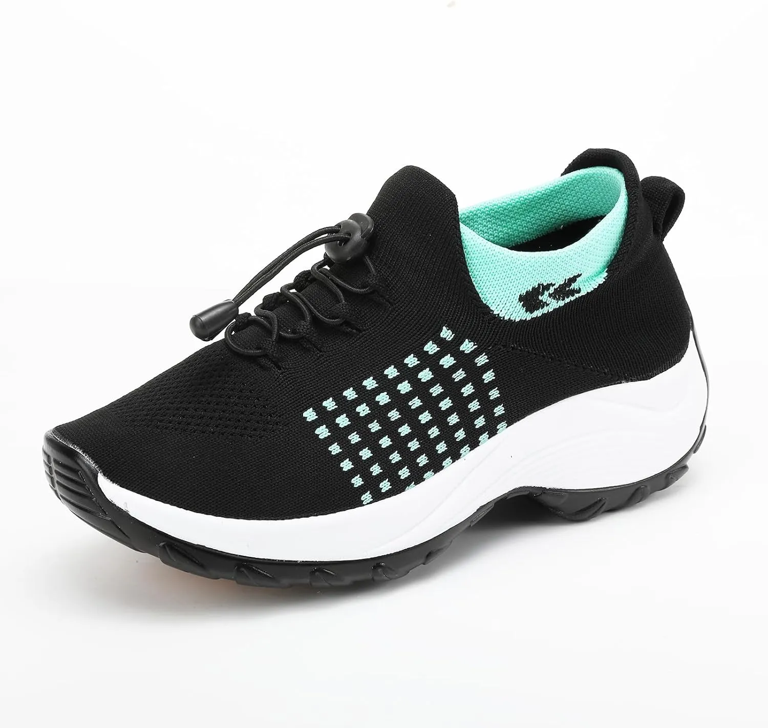 Kubbon Women Footwear Non Slip Slip on Sock Sneakers Arch Support Walking Shoes Lightweight Mesh Sneakers Antiskid Wedge Running Footwear for Plantar Fasciitis