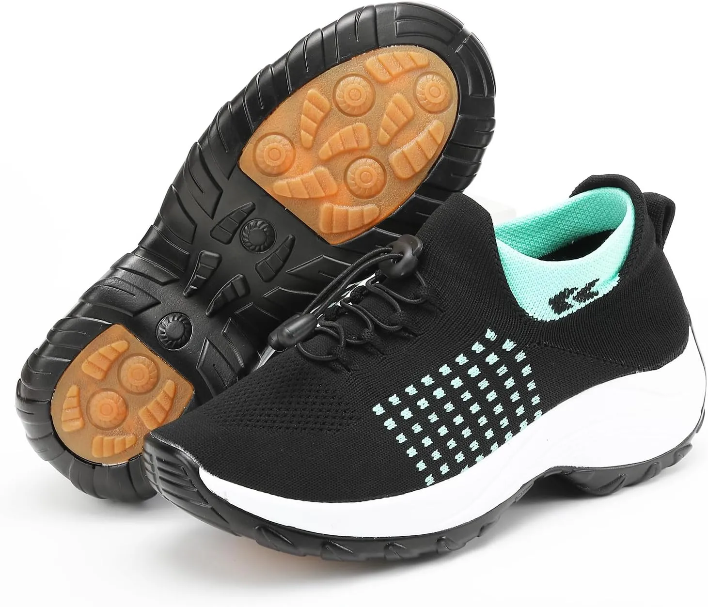 Kubbon Women Footwear Non Slip Slip on Sock Sneakers Arch Support Walking Shoes Lightweight Mesh Sneakers Antiskid Wedge Running Footwear for Plantar Fasciitis